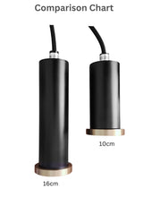 Load image into Gallery viewer, YUURTA Black Pendant Light 10cm with Golden Ring, Adjustable Height Black Woven Fabric Cord E26 Base