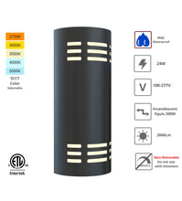 Load image into Gallery viewer, 12-Inch 24W Semi-Round Outdoor LED Wall Light (2-pack)