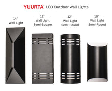 Load image into Gallery viewer, 12-Inch 24W Semi-Round Outdoor LED Wall Light (2-pack)