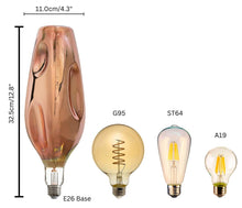 Load image into Gallery viewer, YUURTA LED 12-Inch Copper Tinted Glass Oversized Bottle Shape Bulb 4W E26 Spiral Filament