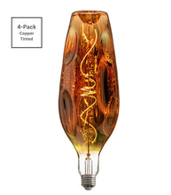Load image into Gallery viewer, 12-Inch 4W E26 Copper Tinted Glass Oversized Bottle Shape LED Spiral Filament Bulb