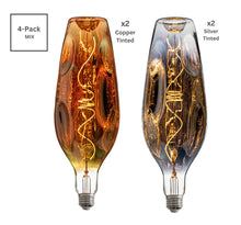 Load image into Gallery viewer, YUURTA LED 12-Inch Copper/Silver Tinted Glass Oversized Bottle Shape Bulb 4W E26 Spiral Filament