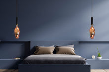 Load image into Gallery viewer, YUURTA Black Pendant Light 16cm with Golden Ring, Adjustable Height Black Woven Fabric Cord E26 Base