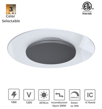 Load image into Gallery viewer, 15-Inch 18W Color Selectable Ceiling/Wall Flush Mount LED Disk Light (Black)