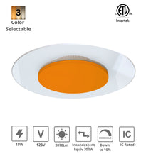 Load image into Gallery viewer, 15-Inch 18W Color Selectable Pendant LED Disk Light (Orange)