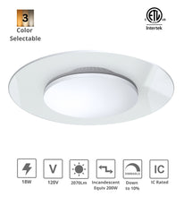 Load image into Gallery viewer, 15-Inch 18W Color Selectable Ceiling/Wall Flush Mount LED Disk Light (White)