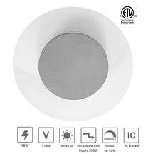 Load image into Gallery viewer, 15-Inch 18W Color Selectable Pendant LED Disk Light (Grey)