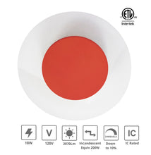 Load image into Gallery viewer, 15-Inch 18W Color Selectable Pendant LED Disk Light (Red)