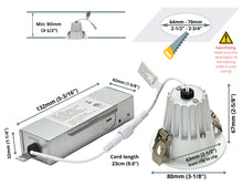 Load image into Gallery viewer, 2-Inch 9W Anti Glare 5CCT CRI90+ LED Downlighs
