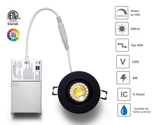 Load image into Gallery viewer, 3 Inch 8W 830Lm Black LED Gimbal Lights (CRI90, 3000K)