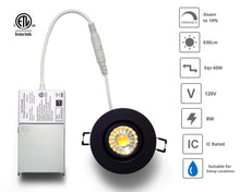 Load image into Gallery viewer, 3 Inch 8W 830Lm Black LED Gimbal Lights (CRI82, 5000K)