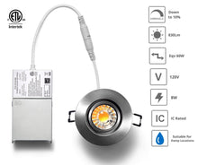 Load image into Gallery viewer, 3 Inch 8W 830Lm Brushed Nickel LED Gimbal Lights (5000K)