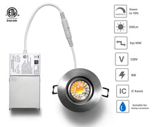 Load image into Gallery viewer, 3 Inch 8W 5000K (Daylight) 830Lm LED Gimbal Lights (Brushed Nickel)