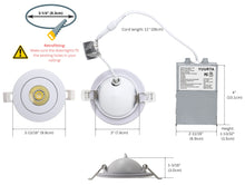 Load image into Gallery viewer, 3 Inch 6W 24° Narrow Beam 90° Tilt Color Selectable 5CCT 500Lm Wet Rated Gimbal Lights