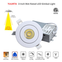 Load image into Gallery viewer, 3 Inch 6W 24° Narrow Beam 90° Tilt Color Selectable 5CCT 500Lm Wet Rated Gimbal Lights