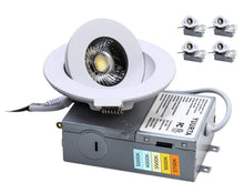 Load image into Gallery viewer, 3 Inch 6W 24° Narrow Beam 90° Tilt Color Selectable 5CCT 500Lm Wet Rated Gimbal Lights