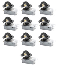 Load image into Gallery viewer, 3 Inch Black 6W Tilt 90° Color Selectable 5CCT 500Lm Wet Rated Gimbal Lights