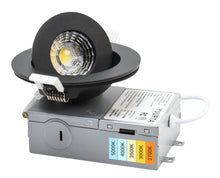 Load image into Gallery viewer, 3 Inch Black 6W Tilt 90° Color Selectable 5CCT 500Lm Wet Rated Gimbal Lights