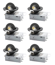 Load image into Gallery viewer, 3 Inch Black 6W Tilt 90° Color Selectable 5CCT 500Lm Wet Rated Gimbal Lights