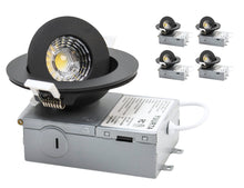 Load image into Gallery viewer, 3 Inch Black 6W Tilt 90° Color Selectable 5CCT 500Lm Wet Rated Gimbal Lights