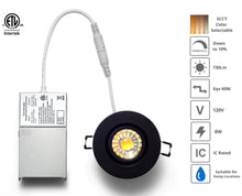 Load image into Gallery viewer, 3 Inch 8W CRI90 5CCT Color Selectable LED Gimbal Pot Lights (Black)