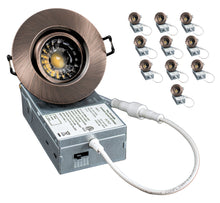 Load image into Gallery viewer, 3 Inch 8W CRI90 5CCT Color Selectable LED Gimbal Pot Lights (Brushed Bronze)