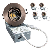 Load image into Gallery viewer, 3 Inch 8W CRI90 5CCT Color Selectable LED Gimbal Pot Lights (Brushed Bronze)