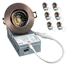 Load image into Gallery viewer, 3 Inch 8W CRI90 5CCT Color Selectable LED Gimbal Pot Lights (Brushed Bronze)