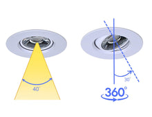 Load image into Gallery viewer, 3 Inch 8W CRI90 5CCT Color Selectable LED Gimbal Pot Lights (White)