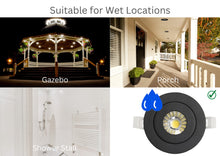 Load image into Gallery viewer, 3 Inch Black 6W Tilt 90° Color Selectable 5CCT 500Lm Wet Rated Gimbal Lights