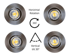 Load image into Gallery viewer, 3 Inch 8W 830Lm Brushed Nickel LED Gimbal Lights (5000K)