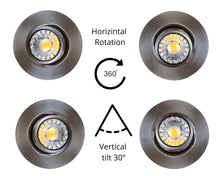 Load image into Gallery viewer, 3 Inch 8W 5000K (Daylight) 830Lm LED Gimbal Lights (Brushed Nickel)