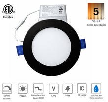Load image into Gallery viewer, 4 Inch 10W 650Lm Black Trim LED Downlights (5CCT)