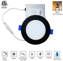 Load image into Gallery viewer, 4 Inch 10W 650Lm Black Trim LED Downlights (3CCT)
