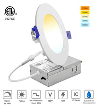 Load image into Gallery viewer, 4 Inch 9W 750Lm 5CCT LED Downlights
