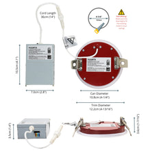 Load image into Gallery viewer, 4 Inch 9W 2-Hour Fire Rated LED Downlights (Pot Lights) 5CCT Color Selectable