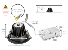 Load image into Gallery viewer, 4-Inch 12W Anti Glare 5CCT CRI90+ LED Downlights (Round Black)