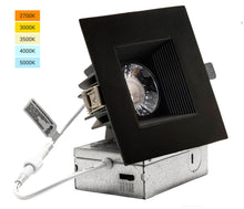 Load image into Gallery viewer, 4-Inch 12W Anti Glare 5CCT CRI90+ LED Downlights (Square Black)
