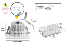 Load image into Gallery viewer, 4-Inch 12W Anti Glare 5CCT CRI90+ LED Downlights (Square White)