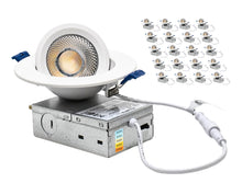 Load image into Gallery viewer, 4" 10W 90° Tilt Recessed LED Gimbal Pot Lights 5 CCT Color Selectable (Round White)