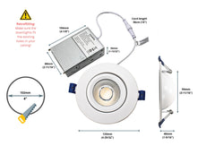 Load image into Gallery viewer, 4" 10W 90° Tilt Recessed LED Gimbal Pot Lights 5 CCT Color Selectable (Round White)