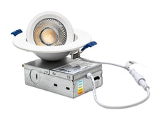 Load image into Gallery viewer, 4" 10W 90° Tilt Recessed LED Gimbal Pot Lights 5 CCT Color Selectable (Round White)