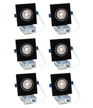 Load image into Gallery viewer, 4" 10W 90° Tilt Recessed LED Gimbal Pot Lights 5 CCT Color Selectable (Square Black)