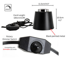 Load image into Gallery viewer, YUURTA Table/Desk Lamp Base 120V E26 Medium/Big/Oversized Light Bulb (Metal, Chrome Ring)