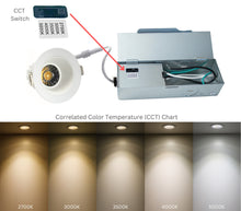 Load image into Gallery viewer, 2-Inch 9W Anti Glare 5CCT CRI90+ LED Downlighs