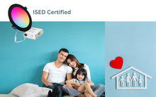 Load image into Gallery viewer, 6 Inch 12W Smart Wireless Wi-Fi, Remote, Voice Control, RGB LED Downlights (Black)