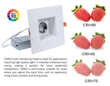 Load image into Gallery viewer, 6-Inch 15W Anti Glare 5CCT CRI90+ LED Downlights (Square White)