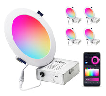 Load image into Gallery viewer, 6 Inch 12W Smart Wireless Wi-Fi, Remote, Voice Control, RGB LED Downlights (White)
