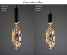 Load image into Gallery viewer, YUURTA Black Pendant Light 16cm with Golden Ring, Adjustable Height Black Woven Fabric Cord E26 Base