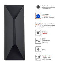 Load image into Gallery viewer, 14-Inch 24W Diamond Shape Outdoor LED Wall Light (2-pack)